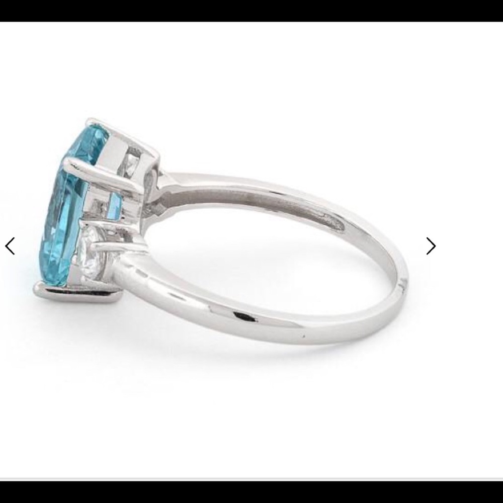 💥 S.Silver Aquamarine Crystal Ring - Picture 4 of 7